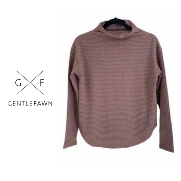 Purple/Grey Gentle Fawn Mock Neck Long-Sleeve Shirt, Size Small - Picture 1 of 4